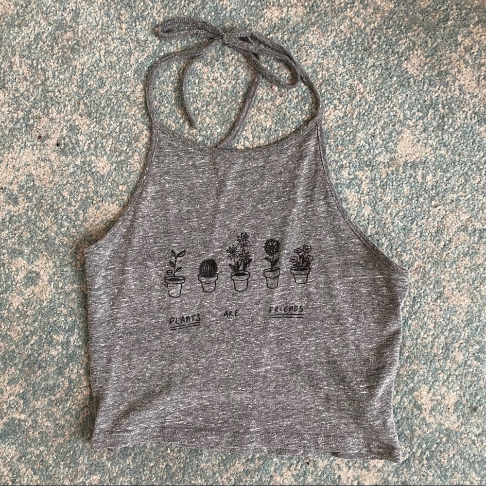 Brandy Melville Gray Halter Top